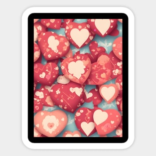 Red Heart Pattern Sticker